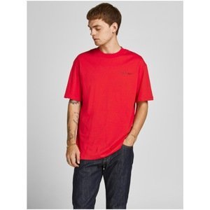 Red T-Shirt Jack & Jones Grid Photo - Men