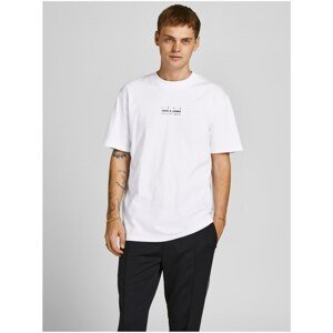 White T-Shirt Jack & Jones Grid Photo - Men