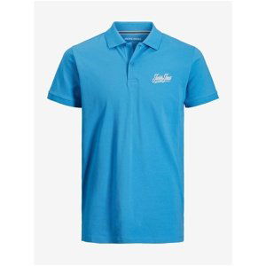 Jack & Jones Structure Blue Polo T-Shirt - Men