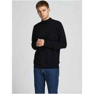 Black Basic Sweater with Stand-Up Collar Jack & Jones Basic - Men's