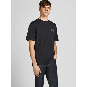Black Patterned T-Shirt Jack & Jones Comfort Photo - Men