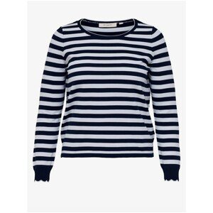 White-Blue Striped Sweater ONLY CARMAKOMA Kelci - Women
