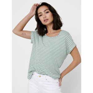 Light Green Striped T-Shirt ONLY Moster - Women