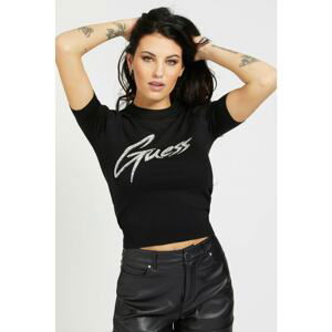 Guess Black Sweater T-Shirt Front Logo - Women