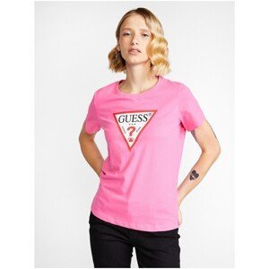 Pink Women's T-shirt with print Guess Original - Women