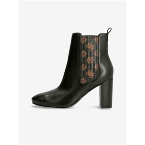 Brown-Black Women Leather Ankle Boots Guess - Women