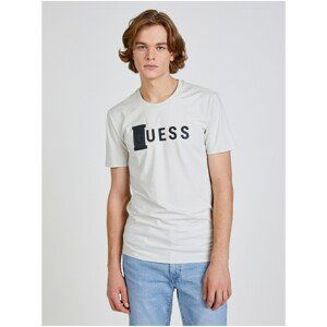 Cream Men's T-Shirt Guess Belty - Men's