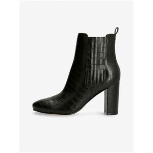 Black Womens Patterned Heeled Ankle Boots Guess - Women