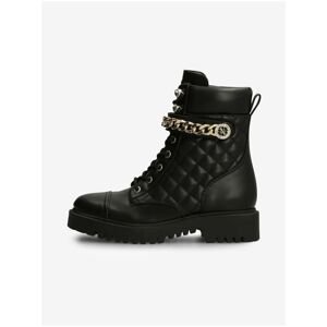 Black Women's Ankle Boots with Guess Decorative Details - Women