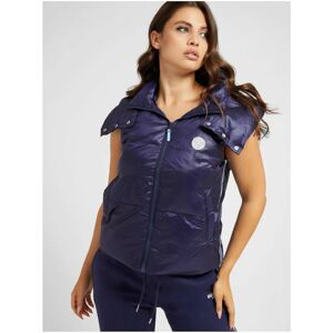 Dark Blue Women's Lightweight Vest with Detachable Hood Guess Amanda - Women