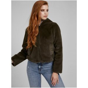 Green Women's Double-Sided Jacket made of Artificial Fur Guess - Women