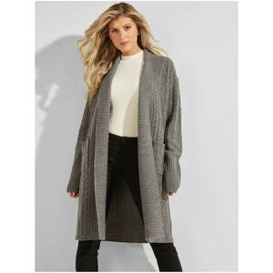 Grey Women's Ribbed Cardigan with Guess Wool - Women