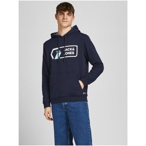 Jack & Jones Logan Dark Blue Hoodie - Mens