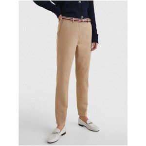 Beige Women's Chino Pants with Belt Tommy Hilfiger Hailey - Women