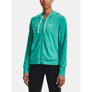 Under Armour Sweatshirt Rival Terry FZ Hoodie-GRN - Women