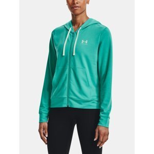Women's Under Armour Rival Terry FZ Hoodie-GRN S