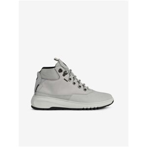 Light Grey Women's Ankle Leather Sneakers Geox Aerantis 4x4 - Women