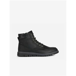 Black Men's Ankle Leather Shoes Geox Ghiacciaio - Men