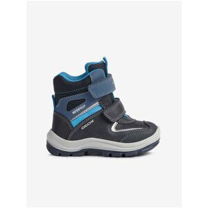 Dark Blue Kids Ankle Winter Boots Geox Flanfil - unisex