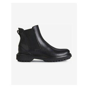 Black Women Leather Chelsea Shoes Geox Asheely - Women