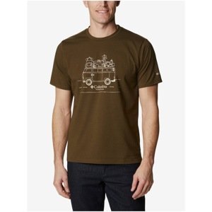 Khaki Men's T-Shirt with Print Columbia Sun Trek™ - Men