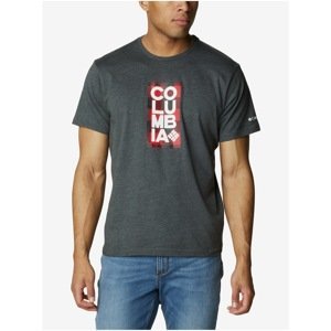Dark Grey Men's T-Shirt with Columbia Trek™ Logo Print - Men's