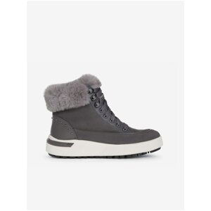 Grey Women's Ankle Suede Shoes with Artificial Fur Geox Dalyla - Women