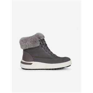 Grey Women's Ankle Suede Shoes with Artificial Fur Geox Dalyla - Women