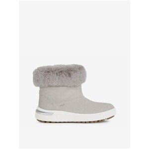 GEOX Light Grey Women Ankle Suede Winter Boots with Artificial Fur Ge - Women