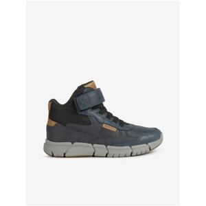 Dark Blue Boys' Ankle Leather Geox Flexyper Shoes - Unisex