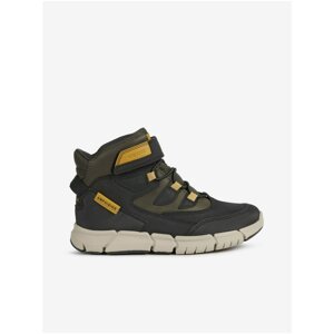 Black Boys' Ankle Leather Geox Flexyper Shoes - Unisex