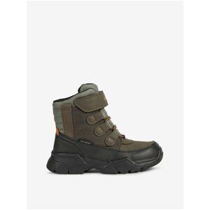 Brown-Khaki Boys Ankle Winter Boots Geox Nevegal Boy - unisex