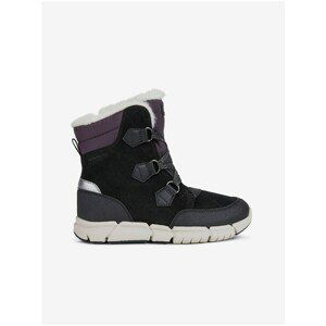 Black Girls' Suede Snowshoe Geox Flexyper - Unisex