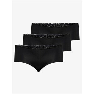 Set of three black lace panties ONLY CARMAKOMA Chloe - Women