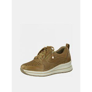 Brown Leather Sneakers Tamaris - Women