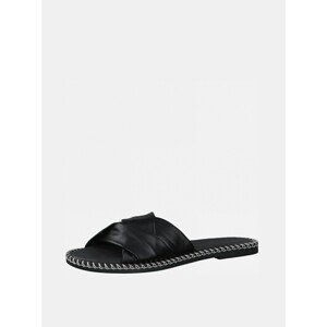 Tamaris Black Leather Slippers - Women