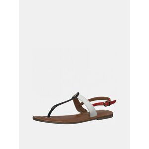 White-blue leather sandals Tamaris - Women