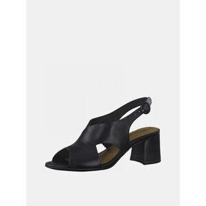 Black Leather Heel Sandals Tamaris - Women