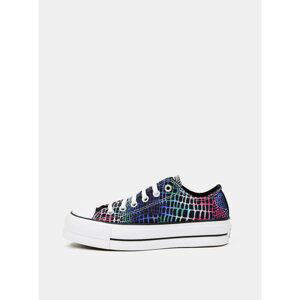 Blue-Black Women Patterned Sneakers on The Converse Platform - Women