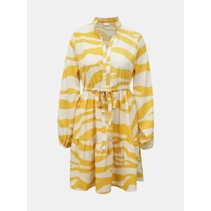 Creamy-yellow dress with zebra pattern VILA Omina - Women