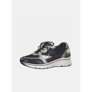 Black Sneakers with Leather Details Tamaris - Women
