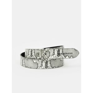 Black-Grey Women's Patterned Double-Sided Belt Calvin Klein - Women