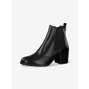 Black Leather Chelsea HeelEd Shoes Tamaris - Women