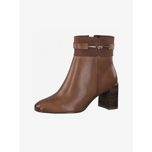 Brown Leather Ankle Boots Tamaris - Women