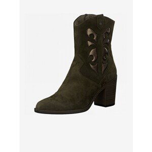 Khaki Suede Ankle Boots Tamaris - Women