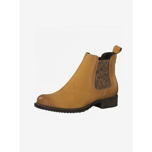 Mustard leather chelsea shoes Tamaris - Women