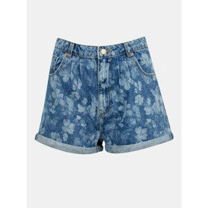 Blue Patterned Denim Shorts TALLY WEiJL - Women