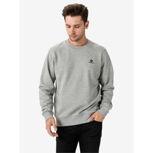 Light Grey Men's Sweatshirt Converse Embroidered Star Chevron Fren - Mens