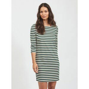 Cream-green striped dress VILA Tinny - Women