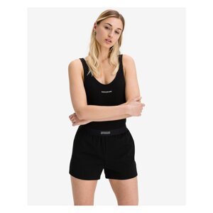 Black Womens Calvin Klein Jeans Micro Branding Rib - Women